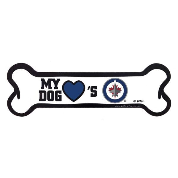 Full - Color, Water - Resistant NHL Winnipeg Jets Paw or Bone - Style Car Magnet