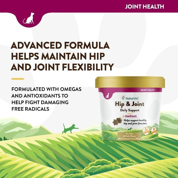 NaturVet Omega - Rich Hip & Joint Soft Chews for Feline Companions