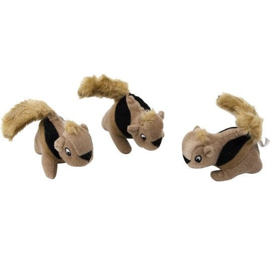 Outward Hound Squeakin' Squirrels Plush Dog Toy Set - 3 Pack of Delightful Puppy and Adult Dog Playthings
