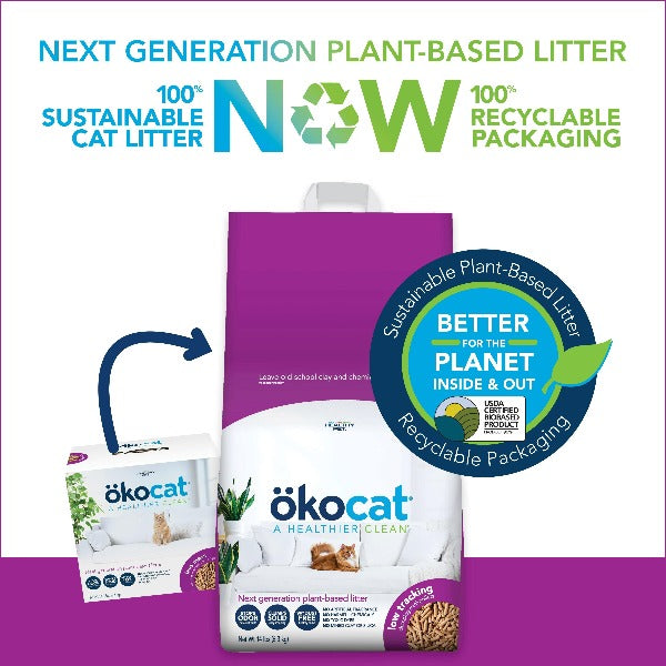 ökocat Original Low-Mess Wood-Based Cat Litter, 14-Pound Bag - Ideal for Cats and Clean Homes
