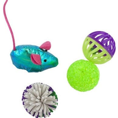 Pawise Four - Piece Set of Assorted Cat Playthings