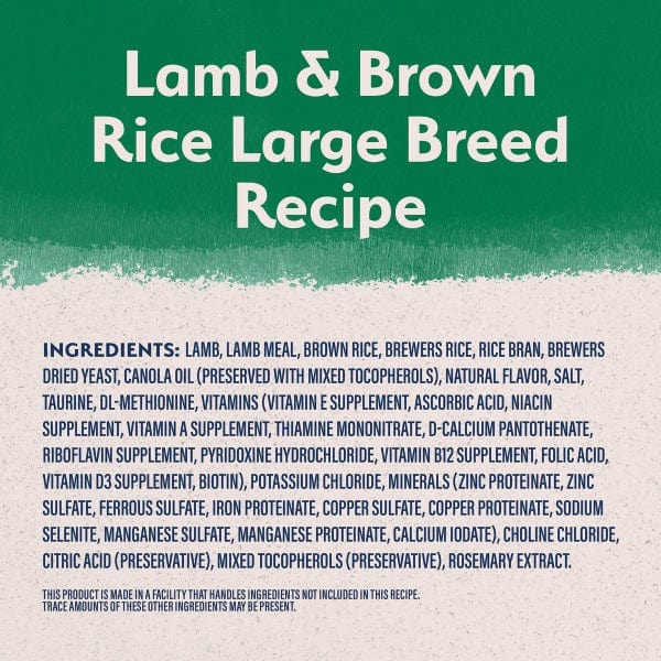 Natural Balance Large Breed Adult Dry Dog Food with Limited Ingredient Lamb & Brown Rice, 26lb Package