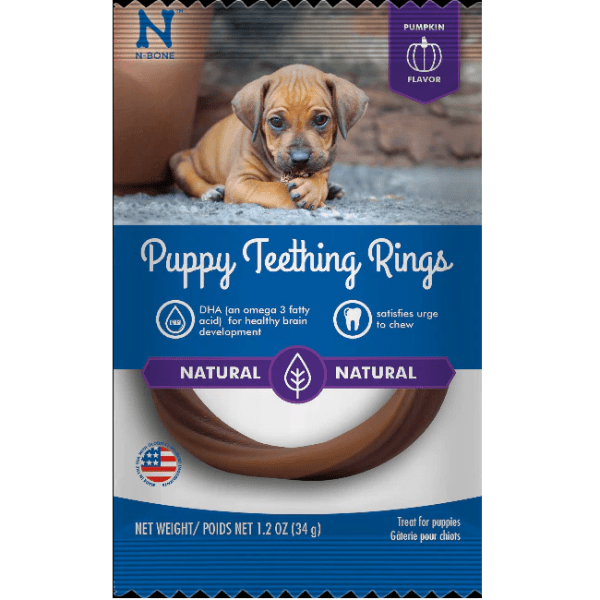 N-Bone Puppy Chewable Teething Rings with Delicious Pumpkin Flavor