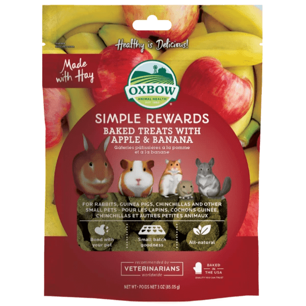 Oxbow All - Natural Baked Treats with Apple & Banana for Small Pets