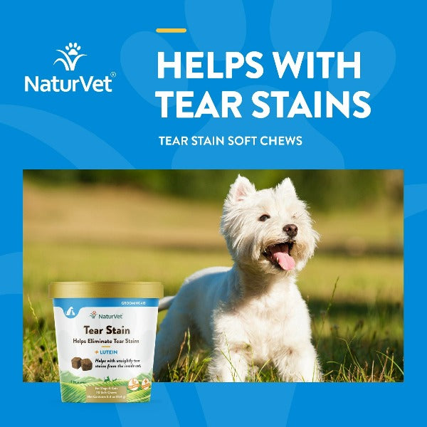 NaturVet Lutein-Enriched Soft Chews Tear Stain Supplement for Dogs and Cats