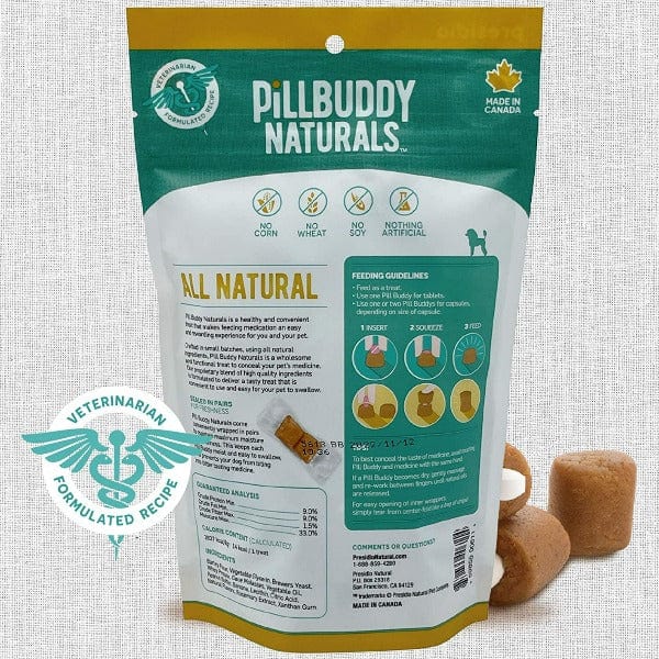 Pill Buddy Naturals Dog Pill - Hiding Treat with a Delectable Peanut Butter and Banana Recipe
