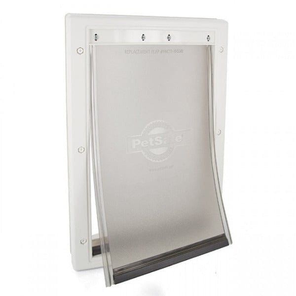 PetSafe Durable White Plastic Pet Door with Magnetic Closure in Multiple Sizes