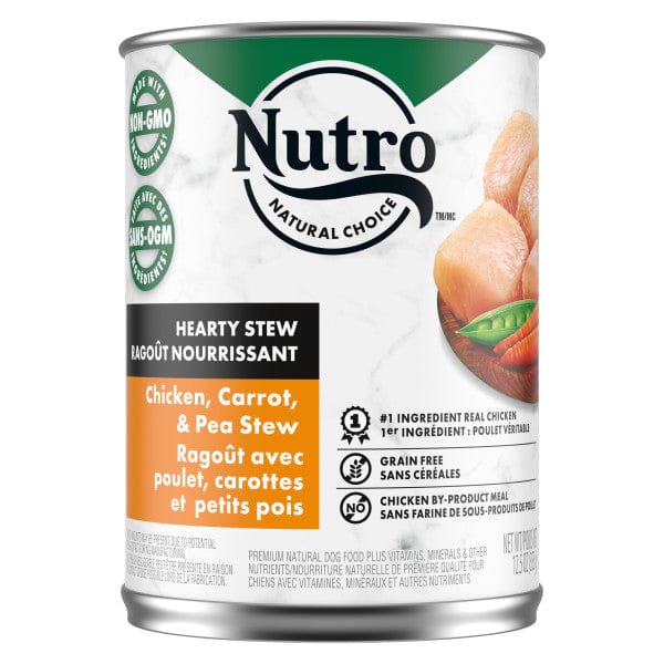 Nutro Adult Canned Dog Food - Hearty Stew with Farm - Raised Chicken, Carrots and Peas, 12.5 - ounce Can