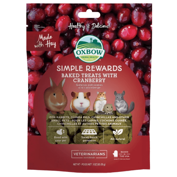Oxbow Simple Rewards Cranberry-Flavored Baked Treats for Small Pets