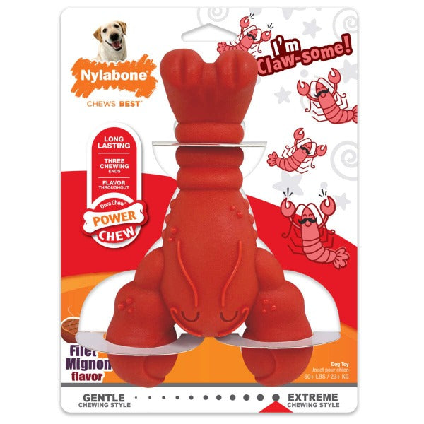 Nylabone Durable Power Chew Dog Toy in Lobster Shape