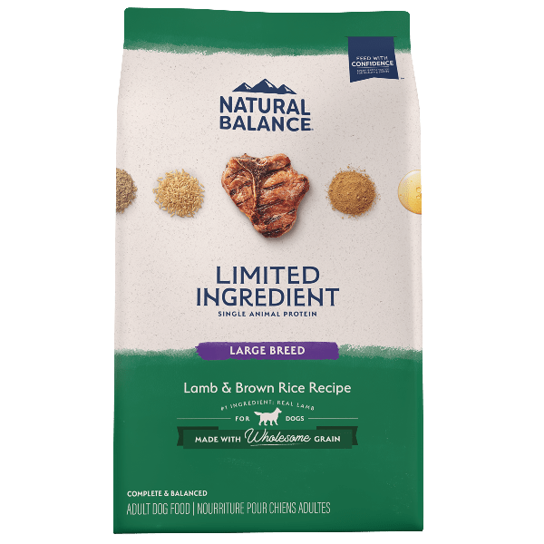 Natural Balance Large Breed Adult Dry Dog Food with Limited Ingredient Lamb & Brown Rice, 26lb Package