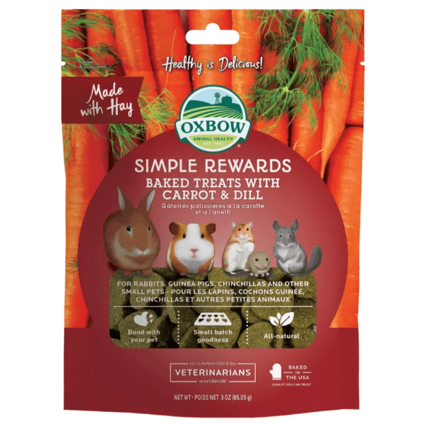 Oxbow's Carrot & Dill Baked Treats - High - Fiber Snack for Small Pets