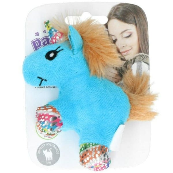 Pawise Plush Brown Mane Unicorn Cat Toy for Endless Feline Fun