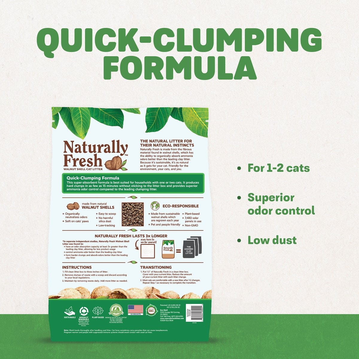 Naturally Fresh Super Absorbent Quick - Clumping Cat Litter for One or Two Cats