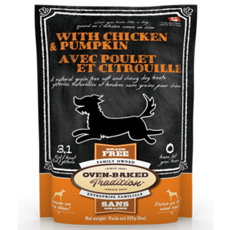 Oven-Baked Grain-Free Soft & Chewy Chicken & Pumpkin Dog Treats for Training