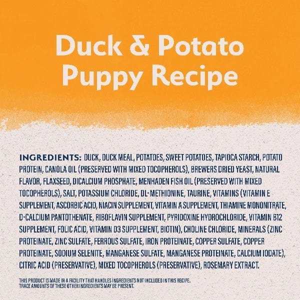 Premium Natural Balance Grain - Free Duck & Potato Puppy Dry Dog Food