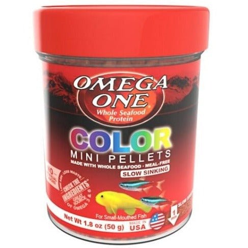 Omega One Mini Pellets for Color Enhancement of Small-Mouthed Fish
