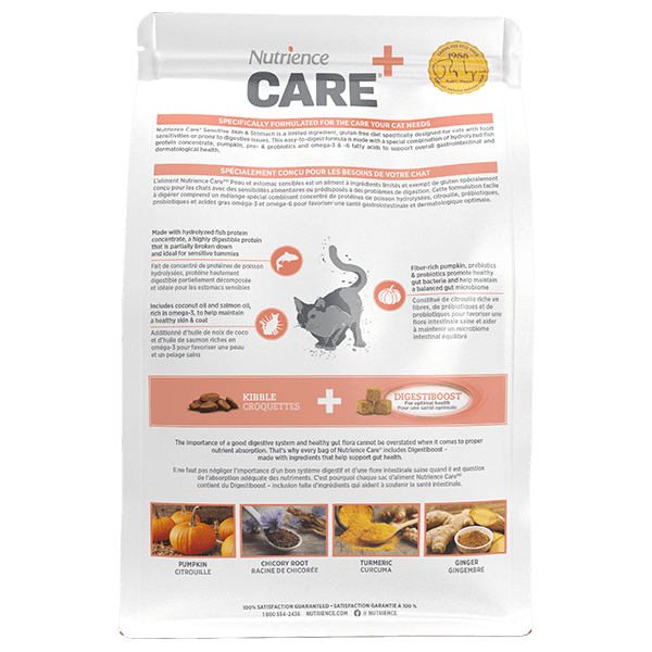 Nutrience Care+ Hypoallergenic Dry Cat Food for Sensitive Skin and Stomach