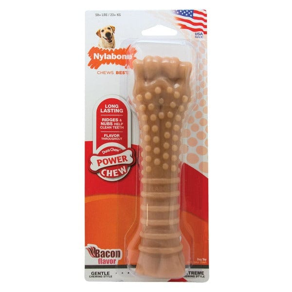 Nylabone Durable DuraChew Bacon-Flavored Dog Bone for Aggressive Chewers