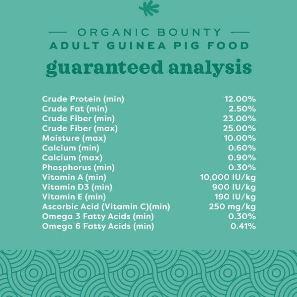 Oxbow Premium Organic Bounty Food Specially Designed for Adult Guinea Pigs