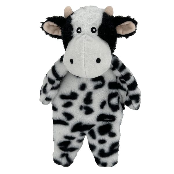 Petlou 13-Inch Long Floppy Cow-Shaped Plush Dog Toy