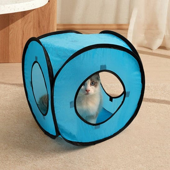 Pawise Foldable Pop-Up Play Cube for Cats - Ideal for Indoor and Outdoor Use
