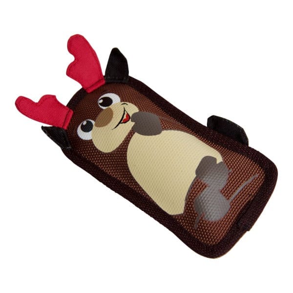 Outward Hound Fire Biterz Durable Reindeer-Shaped Holiday Chew Toy for Dogs