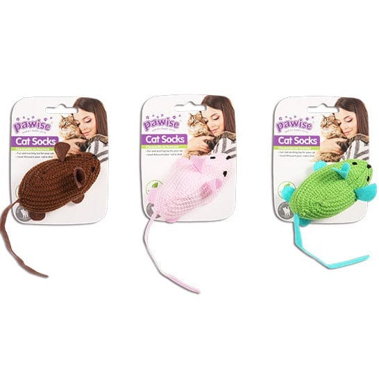 Pawise Interactive Cat Toy - Adorable Socks Mouse Design