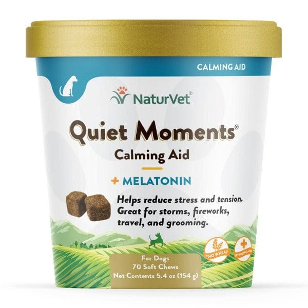 NaturVet Calming Soft Chews with Melatonin for Dogs - Quiet Moments Aid