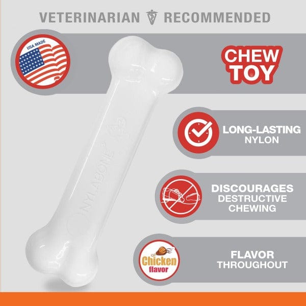 Nylabone Twin Pack of Durable Bacon & Chicken Flavored Dog Chew Toys