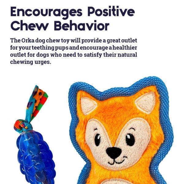 Petstages Mini Orka & Friends Fox Set of Dog Toys - Ideal for Small Breeds and Puppies