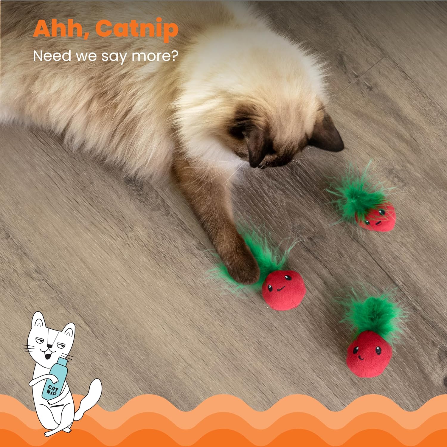Petstages Three - Pack Straw - Babies Interactive Catnip Cat Toy