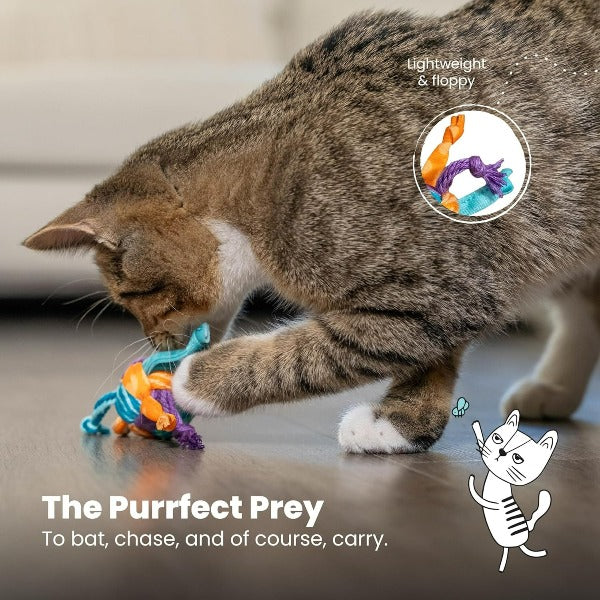 Petstages Tons of Tails Colorful Dental Cat Chew Toy for Kitty Entertainment