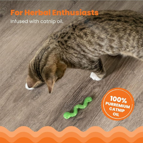 Petstages Orkakat Wiggle Worm: Durable, Catnip - Infused Dental Cat Toy
