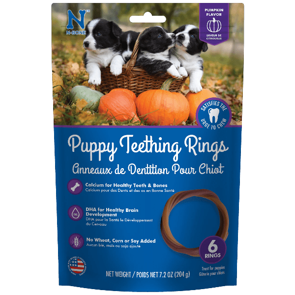 N-Bone Puppy Chewable Teething Rings with Delicious Pumpkin Flavor