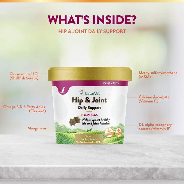 NaturVet Omega - Rich Hip & Joint Soft Chews for Feline Companions