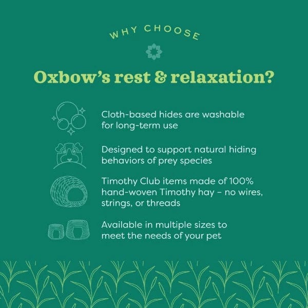 Oxbow Timothy Club - Hand - Woven Timothy Hay Hideout for Small Pets