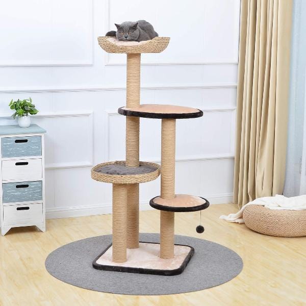 PetPals Indoor Multi - Level Cat Tree with Scratch Posts and Toy