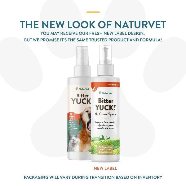 NaturVet Bitter YUCK! No - Chew Water - Based Spray for Dogs and Cats, 8 fl oz