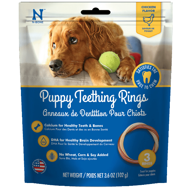 N-Bone Chicken Flavored Puppy Teething Chew Rings for Young Dogs
