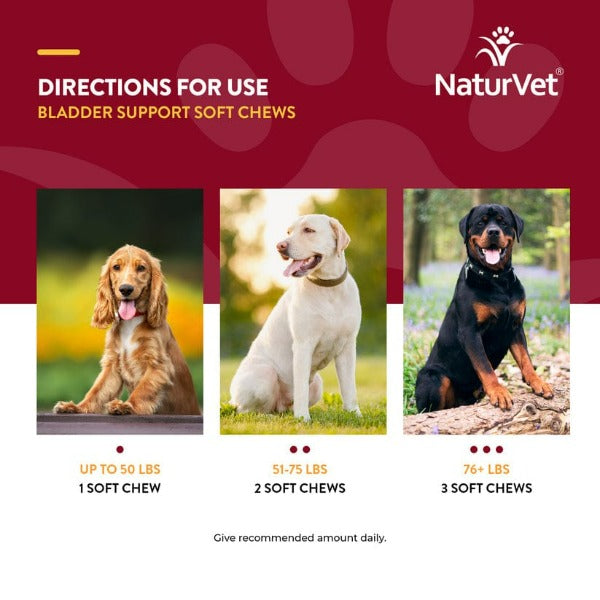 NaturVet Cranberry - Enhanced Soft Chews for Dog Bladder Support