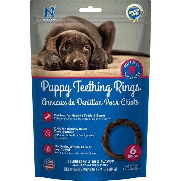N-Bone Grain-Free Puppy Chew Teething Rings in Blueberry & BBQ Flavors