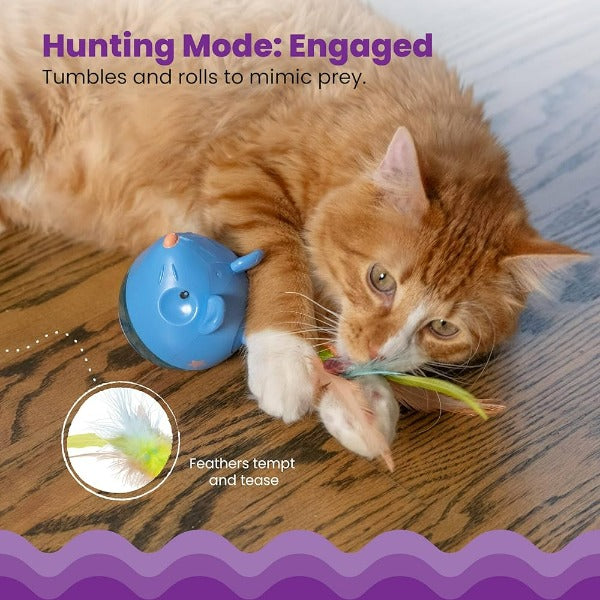 Petstages Interactive Hunt 'N Swat Treat Tumbler for Inquisitive Cats