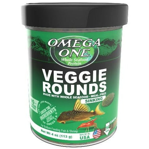 Omega One Premium Sinking Veggie Rounds for Bottom - Feeding Fish and Shrimp