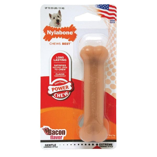Nylabone Durable DuraChew Bacon-Flavored Dog Bone for Aggressive Chewers