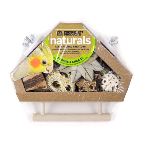 Prevue Pet Natural Corner Bird Nesting Box with Perch for Avian Companions