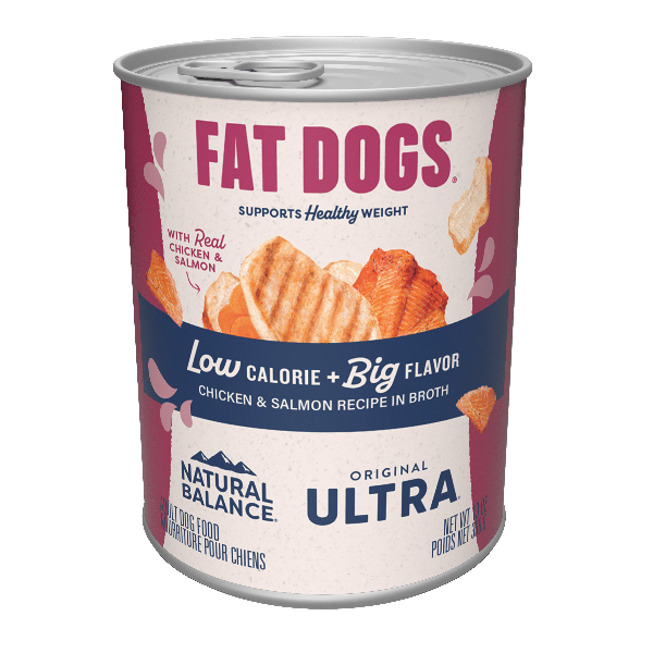 Canned Natural Balance Dog Food with Chicken & Salmon Recipe in Broth for Overweight Adult Dogs