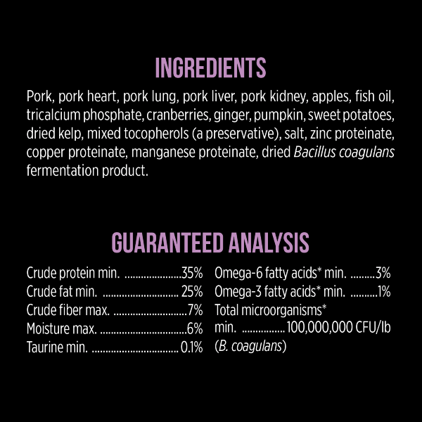 Nutrience SubZero Freeze-Dried Premium Raw Pork & Apple Dog Food