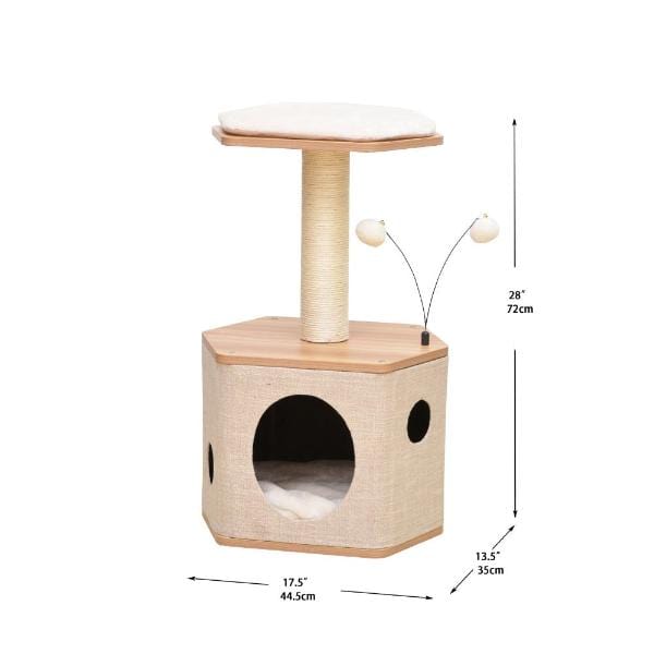 PetPals Modern Multifunctional Shrine-Style Cat Tree for Indoor Cats