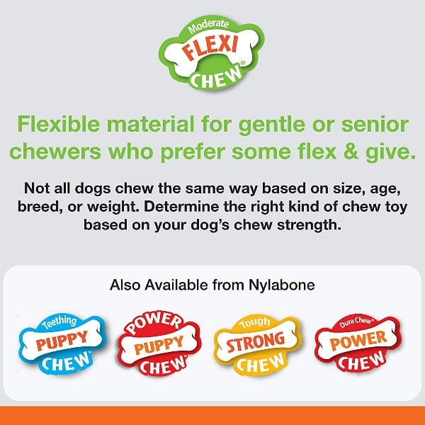 Nylabone Combo Pack: Dental Chew and Flexi Bone Dog Chew Toys for Moderate Chewers